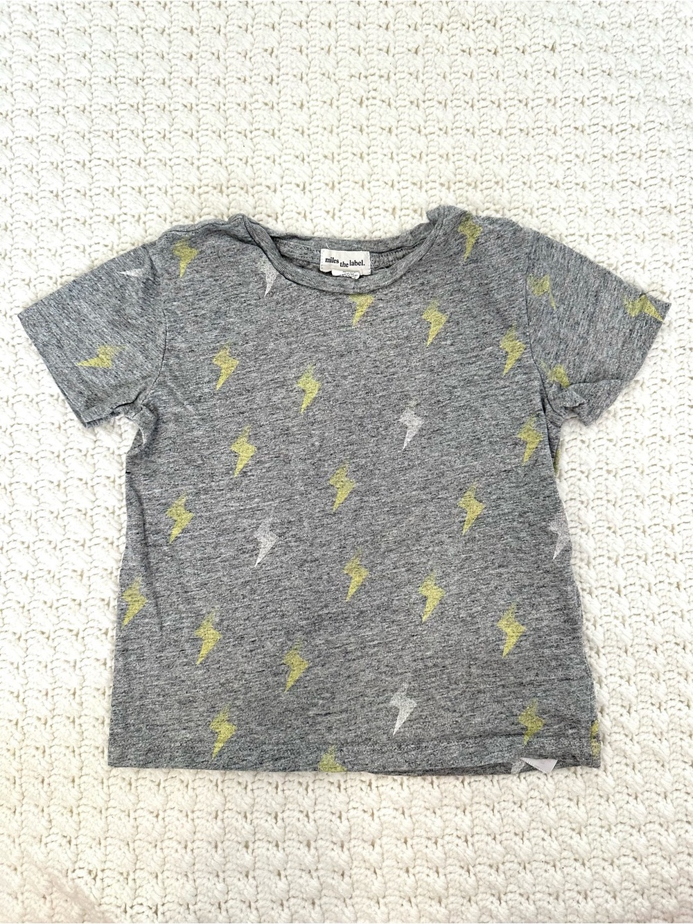 Miles The Label 4T Organic Cotton  Lightning Bolt Short Sleeve Tee Toddler